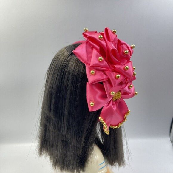 Hair Band Hand-made Hair Accessories For Girls Pink 4 in Wide - Picture 8 of 12